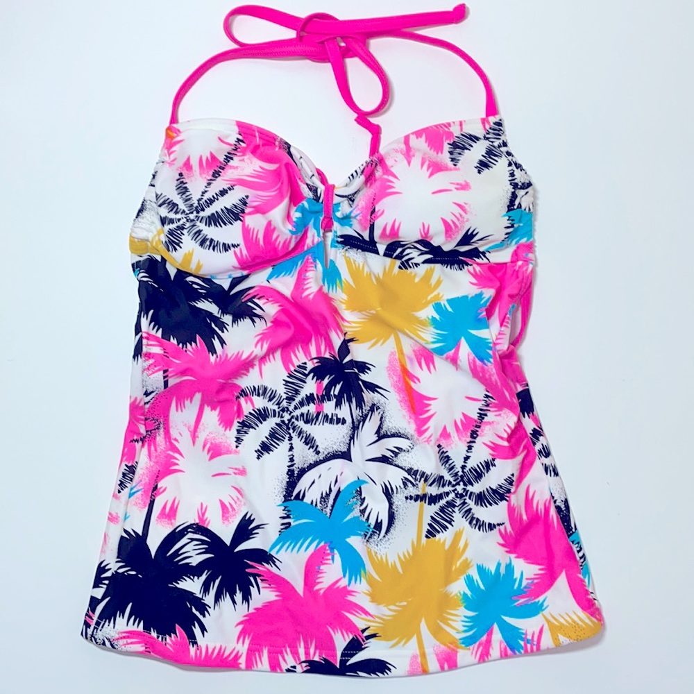 La vie en rose aqua tankini with removable padding